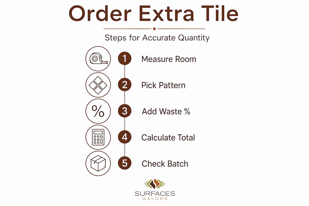 Infographic showing steps to order extra tile