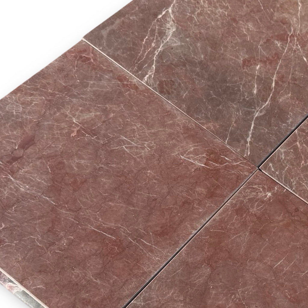 Burgundy Mocha Marble 12x12 Polished Brown Tile with Veining