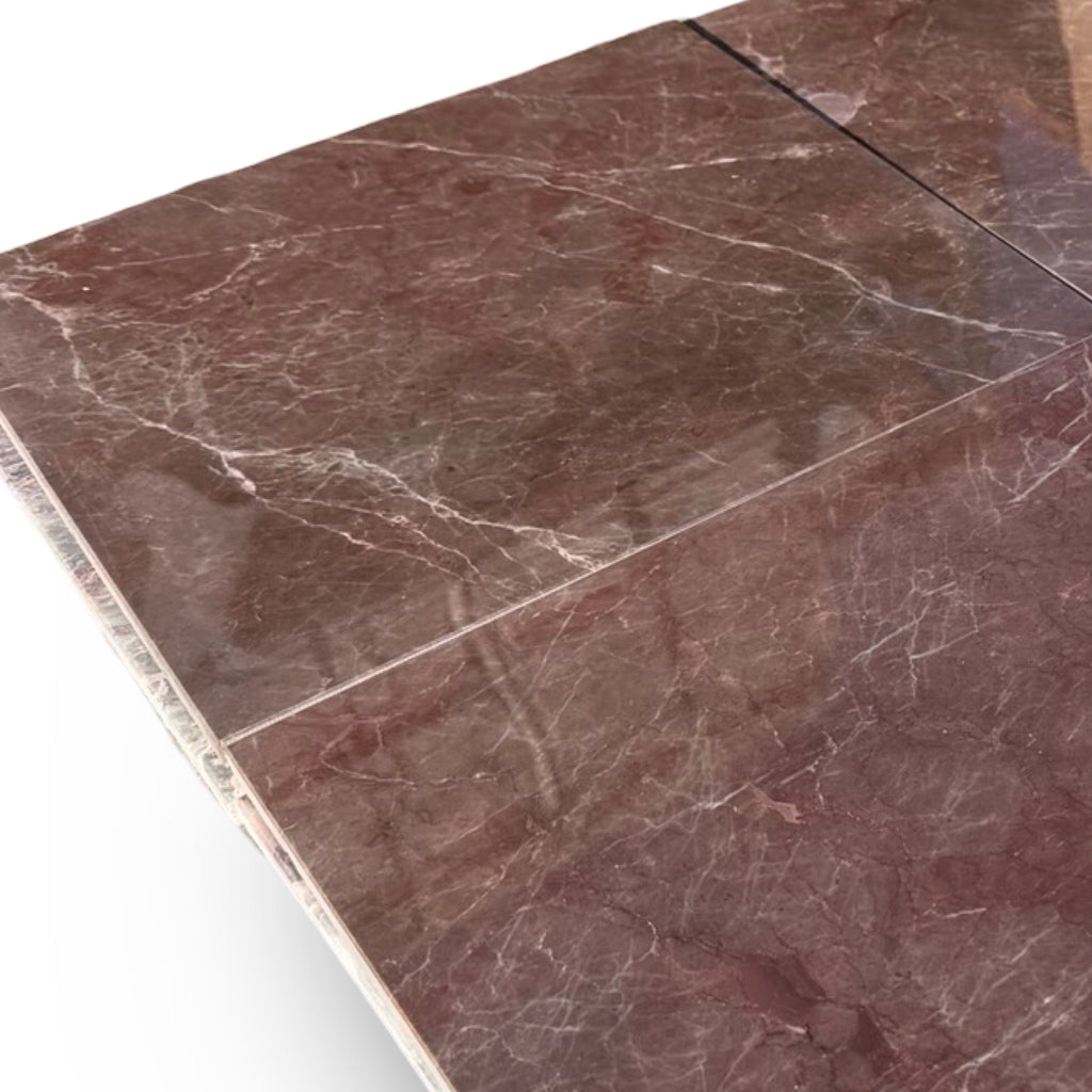 Burgundy Mocha Marble 12x12 Polished Tile with White Veining