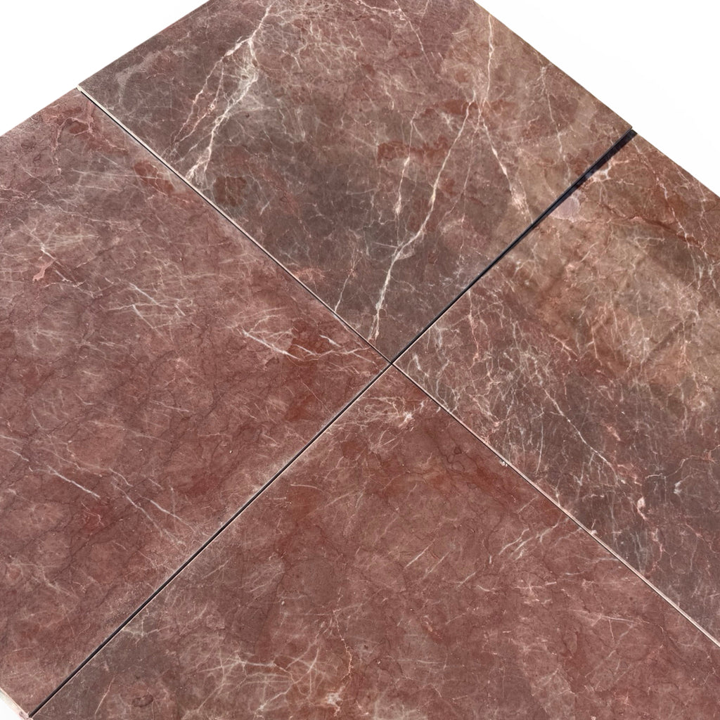 Burgundy Mocha Marble 12x12 Polished Brown Tile Floor