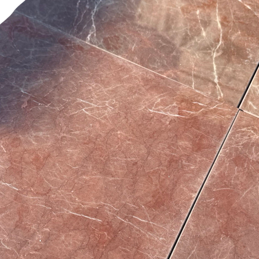 Burgundy Mocha Marble 12x12 Polished Terracotta Tile Floor
