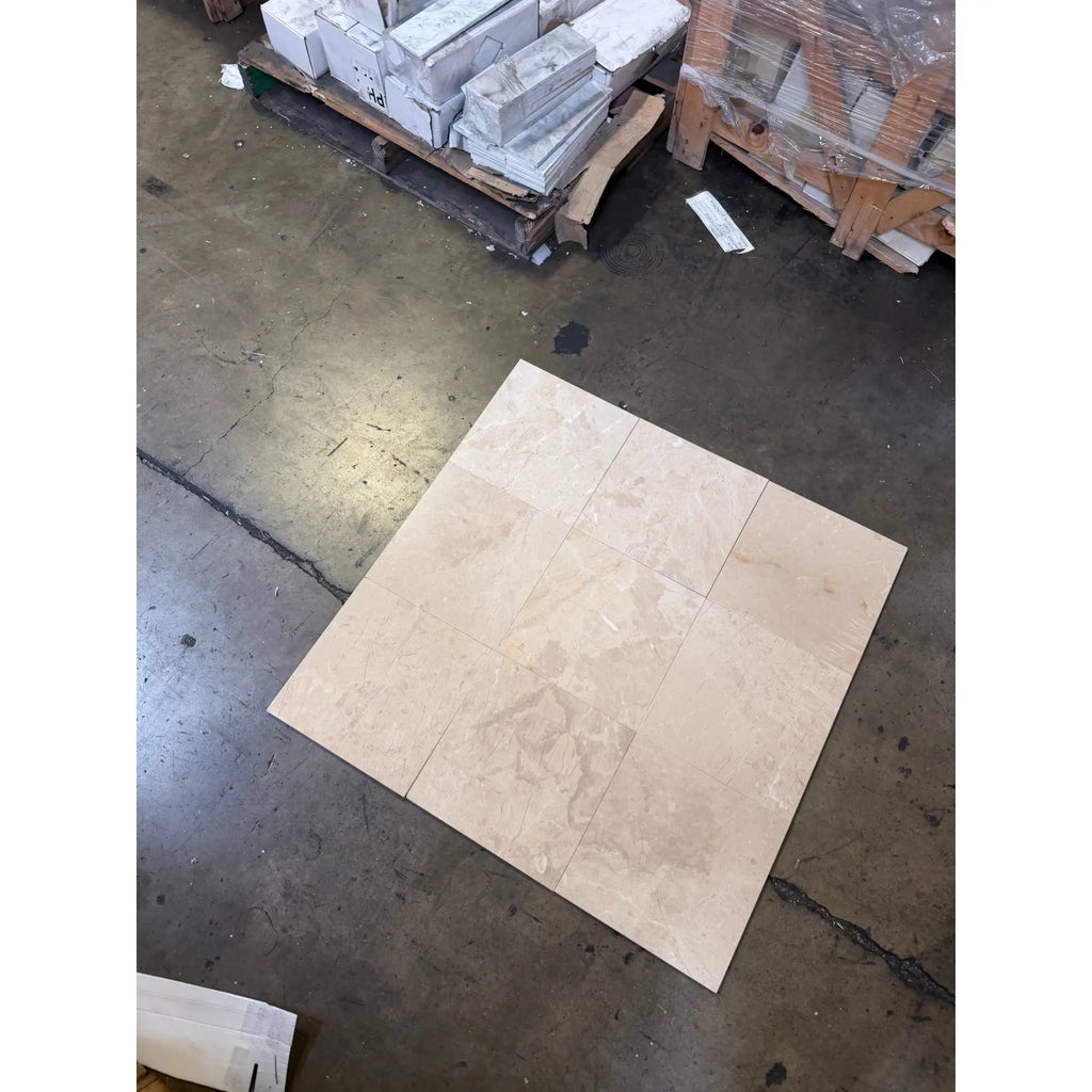 Bursa Beige Marble 12x12 Polished-Honed square pattern tiles