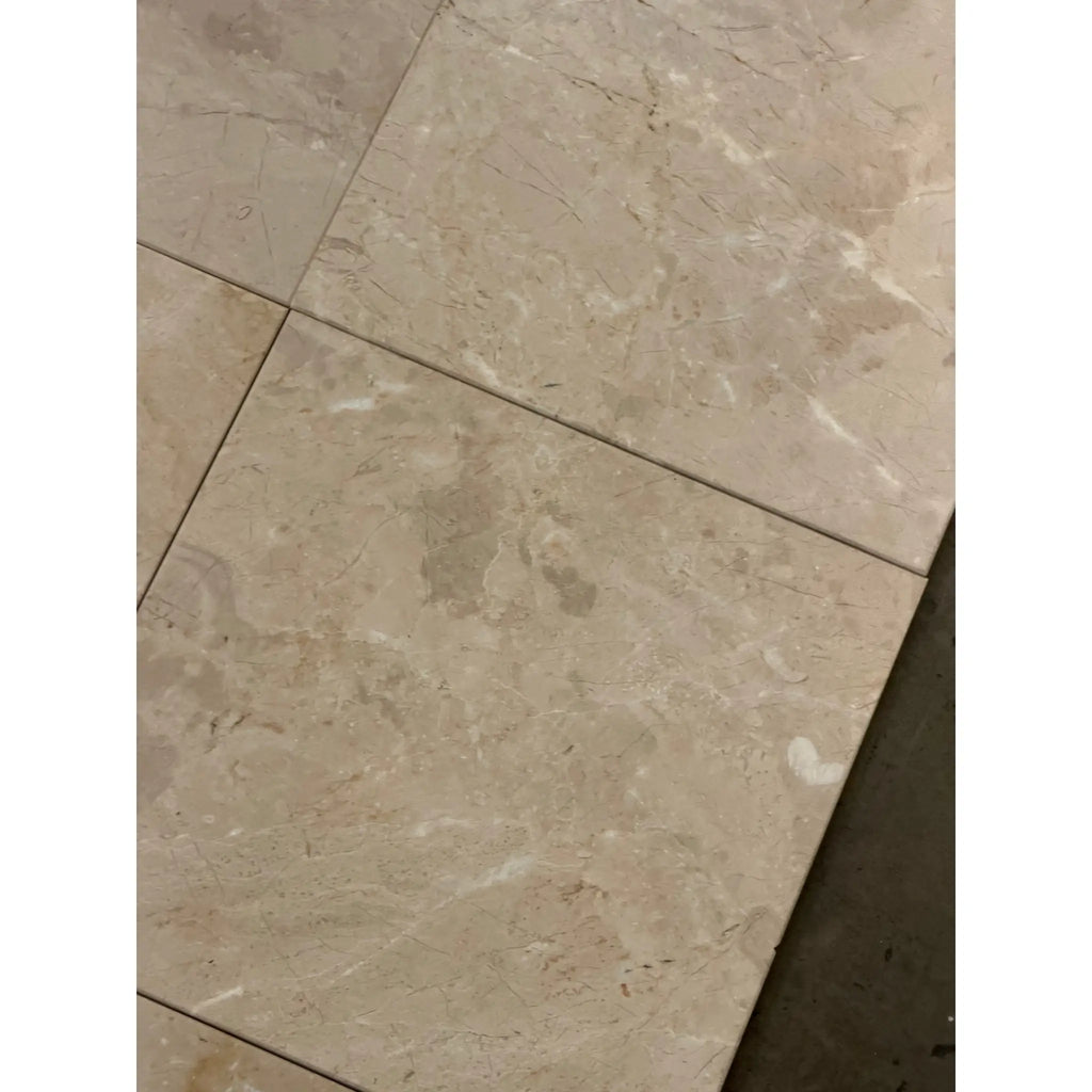 Bursa Beige Marble 12x12 Polished-Honed Floor Tiles with Subtle Veining