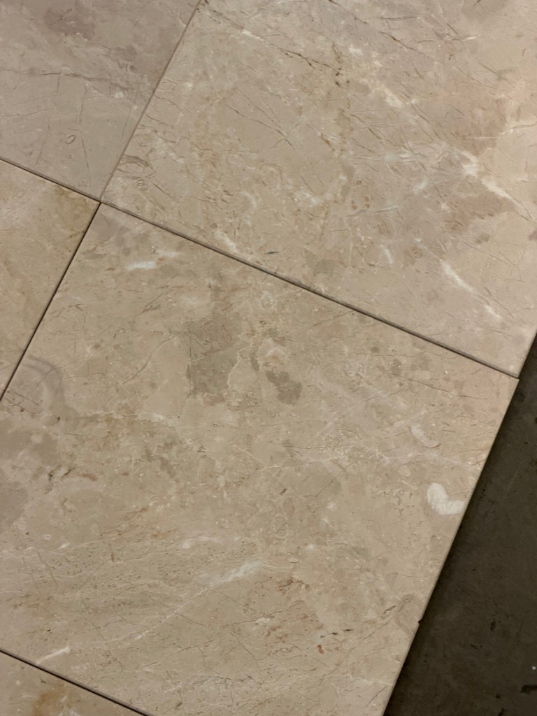 Bursa Beige Marble 12x12 Polished-Honed Floor Tiles with Subtle Veining