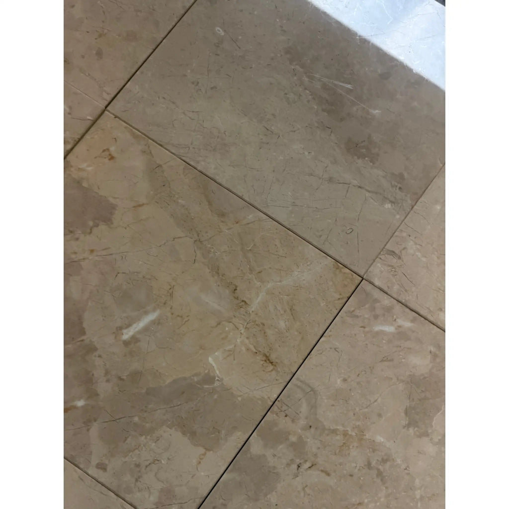 Bursa Beige Marble 12x12 polished-honed tiles with natural veining