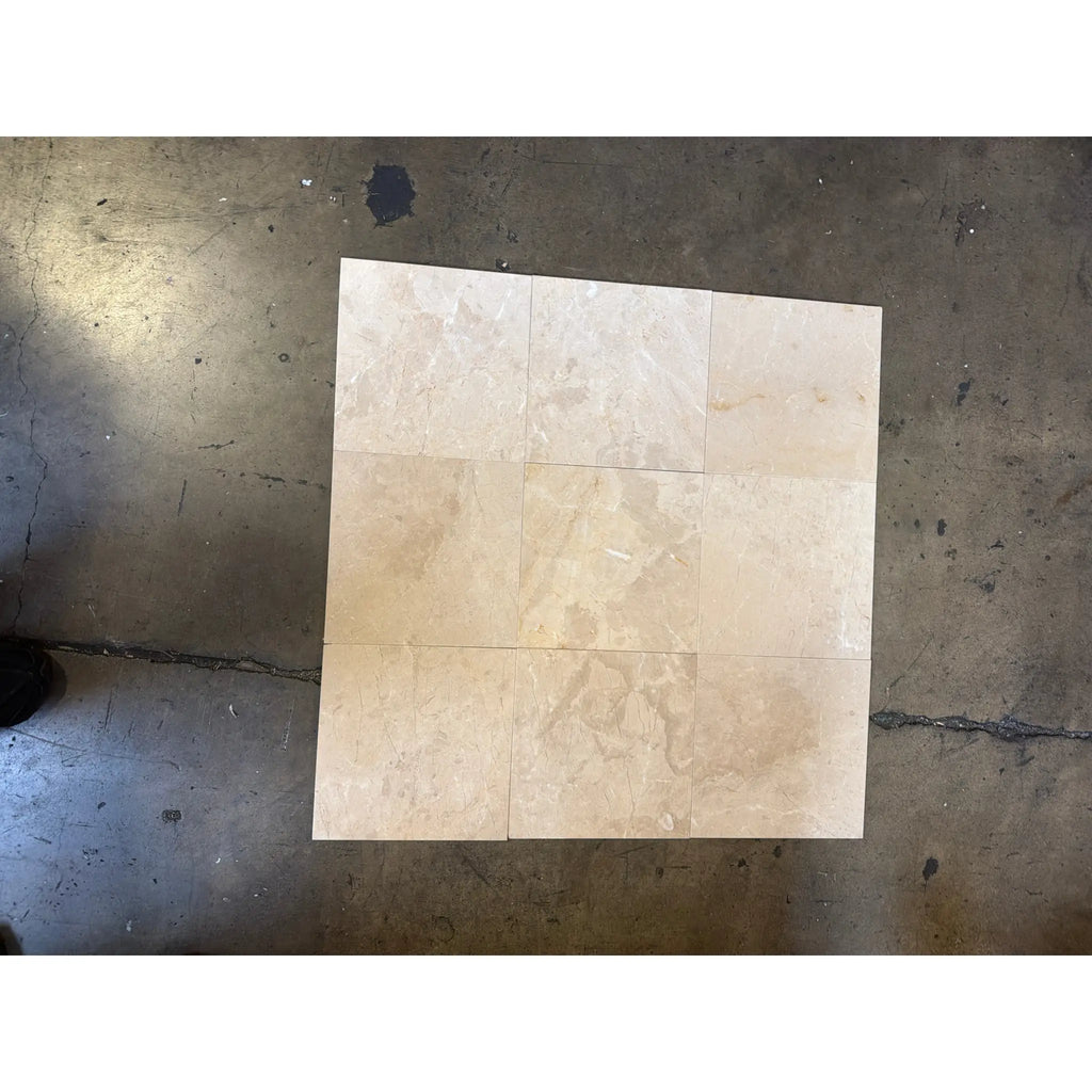 Nine Bursa Beige Marble 12x12 Polished-Honed Tiles in Square Pattern