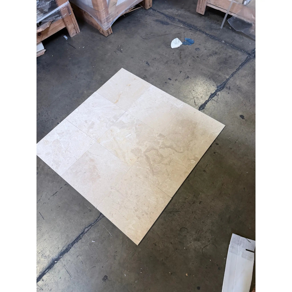 Bursa Beige Marble 12x12 Polished Tile with Subtle Veining