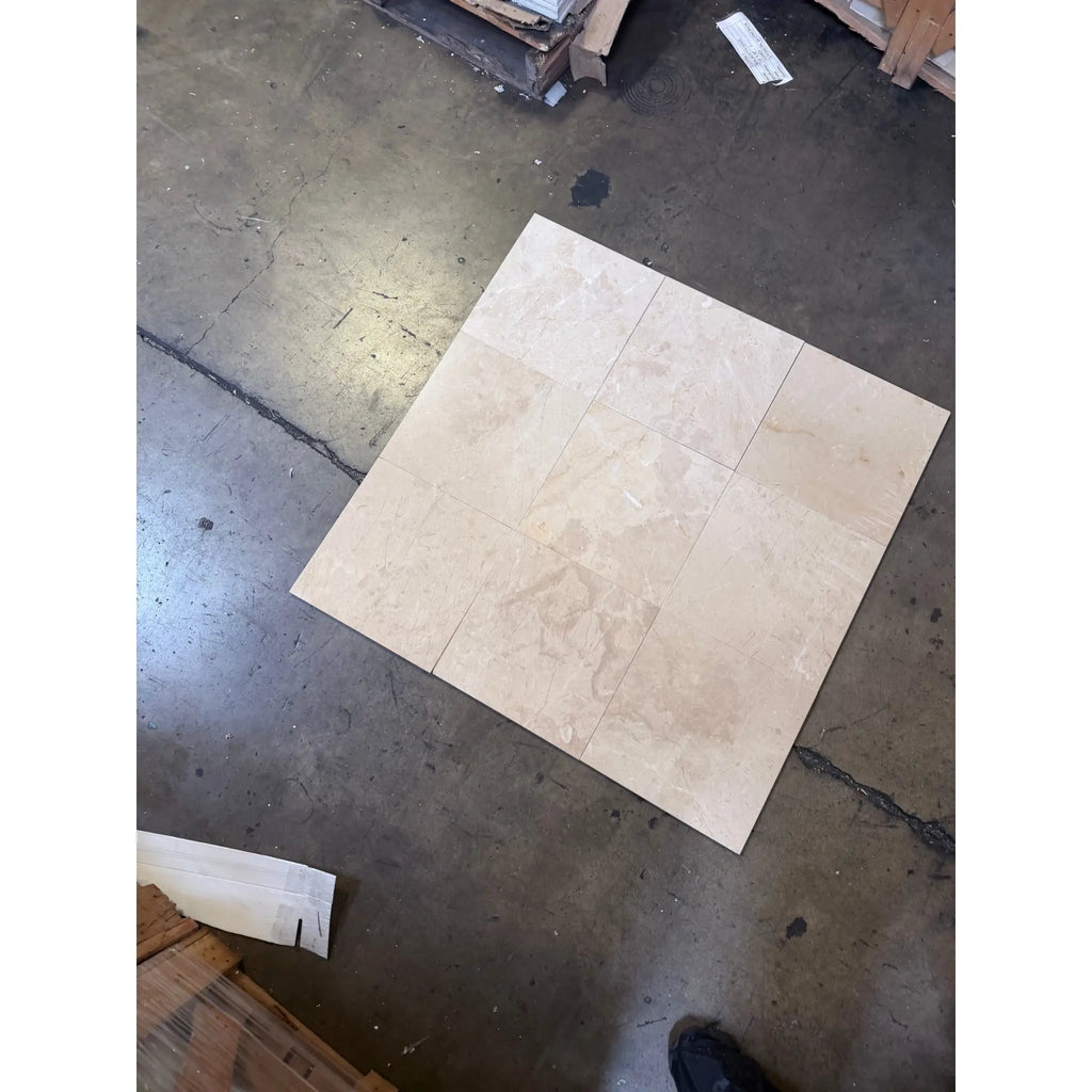 Bursa Beige Marble 12x12 Polished-Honed Square Floor Tiles