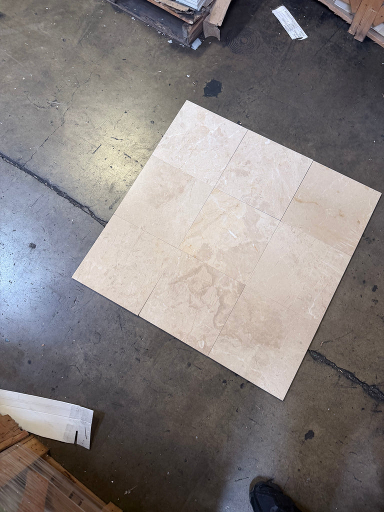 Bursa Beige Marble 12x12 Polished-Honed Square Floor Tiles