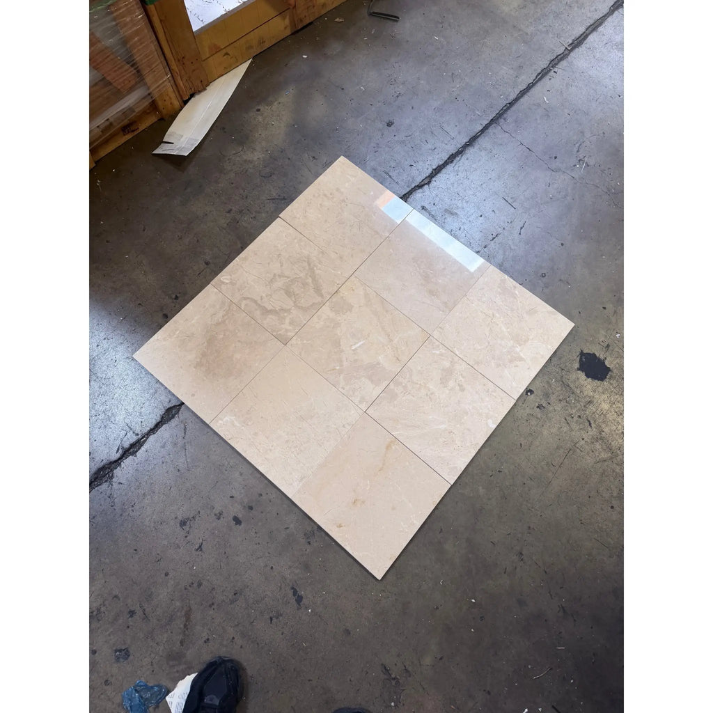 Bursa Beige Marble 12x12 Polished-Honed square tiles with subtle veining