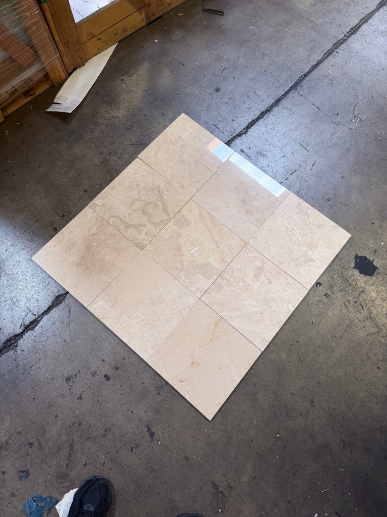 Bursa Beige Marble 12x12 Polished-Honed square tiles with subtle veining