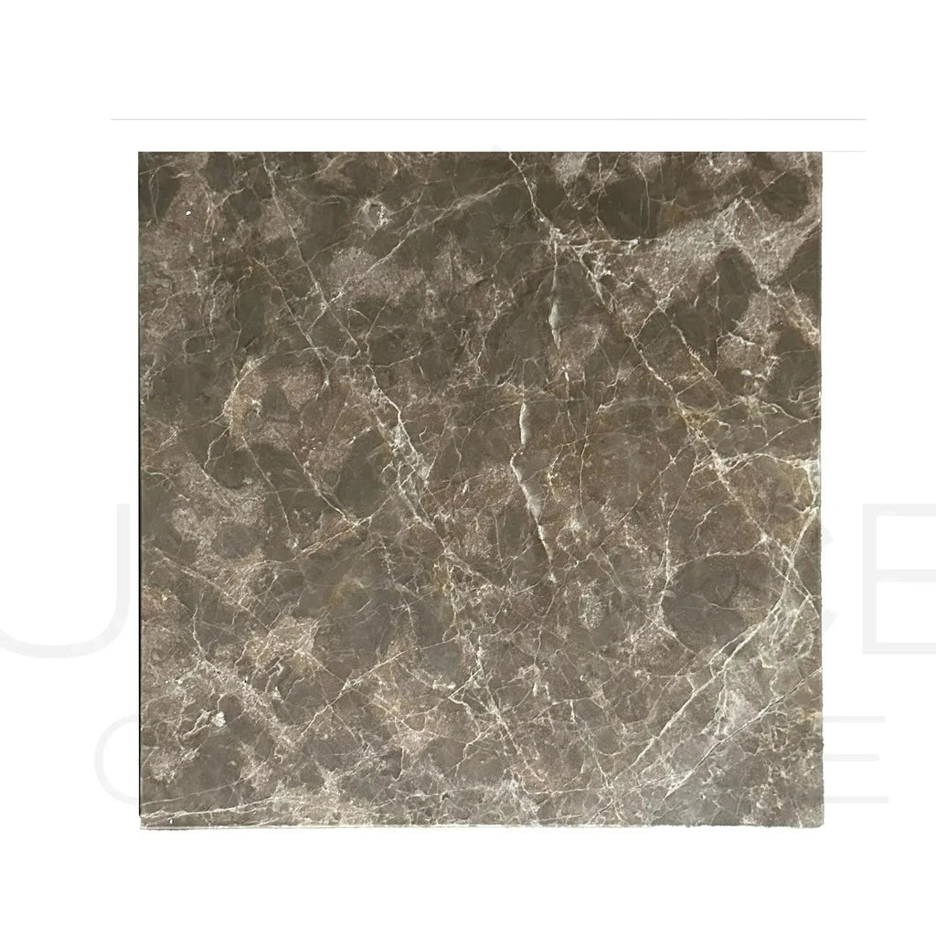 Square marble tile with gray and white veining for Cafe Emperador Polished Tile