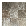 Nine brown marble tiles of Cafe Emperador 12X12 Polished Tile for sale