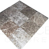 Square marble tile arrangement featuring Cafe Emperador 12X12 Polished Tile