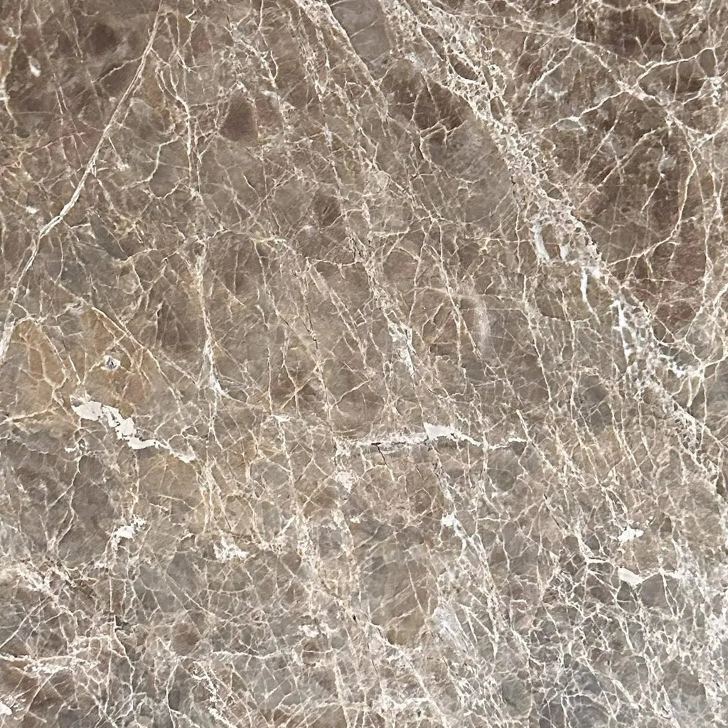Cracked brown marble surface of Cafe Emperador 12X12 Polished Tile