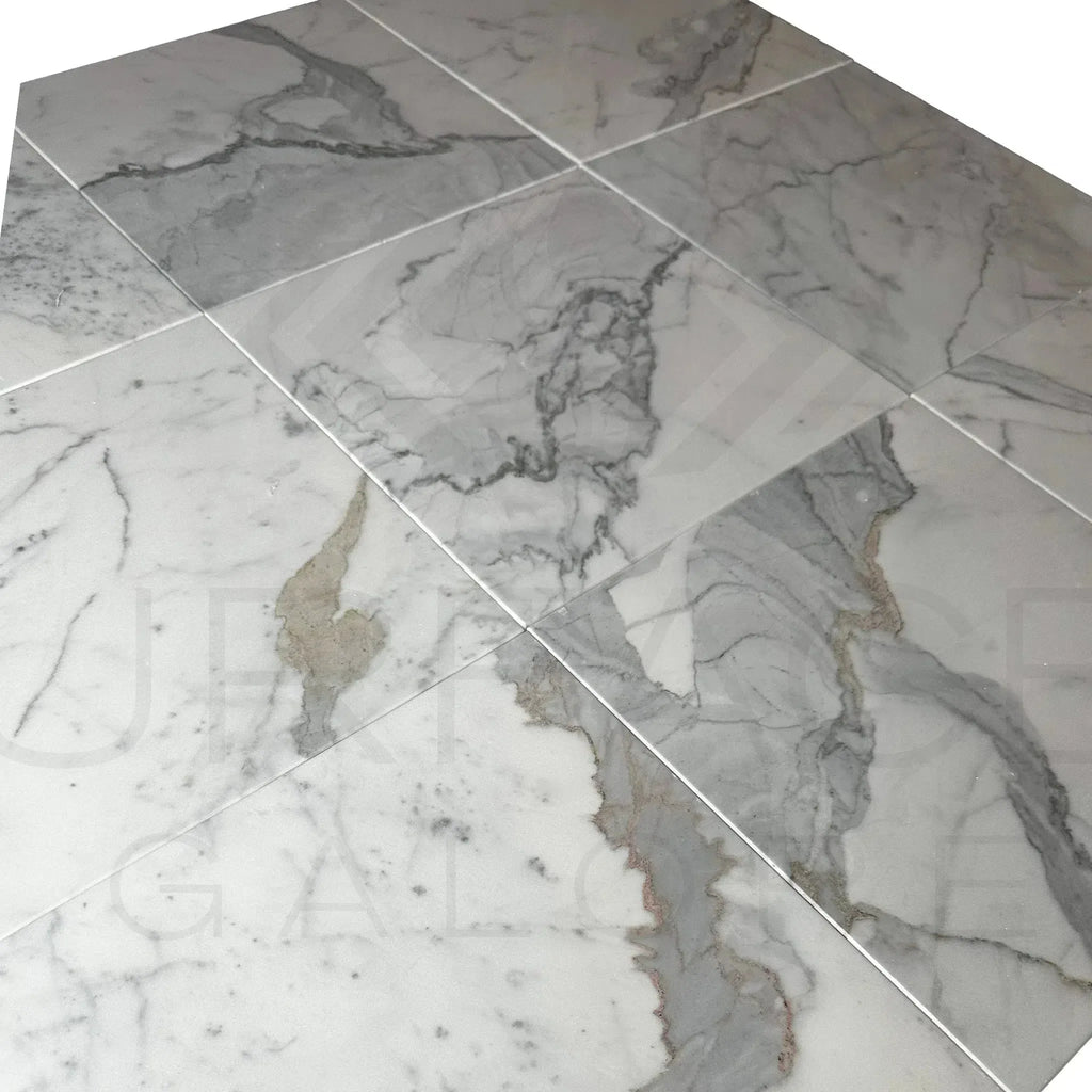 Calacatta Bettogli 12X12 Polished Marble Tile showcasing elegant marble-patterned design