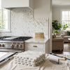 Stack of white hexagonal calacatta gold italian marble tiles for 1 inch hexagon mosaic polished or honed tile