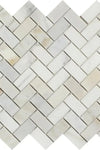 Calacatta Gold 1X2 Herringbone Mosaic Marble Tile Polished or Honed