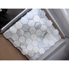 Calacatta Gold 2-inch white hexagon marble mosaic tile with gray veining