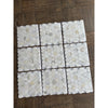 Calacatta Gold 2 inch hexagon mosaic marble tile polished white with subtle gray veining and glossy finish