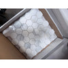 Calacatta Gold 2-inch white hexagon marble mosaic tile with gray veining