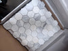 Calacatta Gold 2-inch white hexagon marble mosaic tile with gray veining