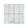 Calacatta Gold 2X2 Mosaic Marble Tile in polished finish with elegant white marble pattern