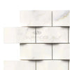 Calacatta Gold 2X4 Round-Faced Mosaic Marble Tile in polished finish showcasing white marble
