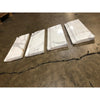 Calacatta gold 4 3/4x12 white marble baseboard trim molding with subtle gray veining and polished finish