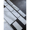 Calacatta Gold 4 3/4x12 polished white marble baseboard trim with gray veining