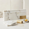 Calacatta gold 4 3/4x12 white italian marble baseboard trim molding with elegant gray veining polished or honed finish
