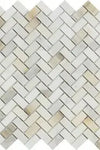 Calacatta Gold 5/8X1 1/4 Mini-Herringbone Mosaic Marble Tile Polished or Honed