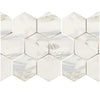 Calacatta Gold 5 inch Hexagon Mosaic Marble Tile in polished and honed finishes