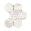 Calacatta Gold 5 inch Hexagon Mosaic Marble Tile in Polished or Honed finish