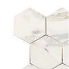 Calacatta Gold 5 Inch Hexagon Mosaic Marble Tile in Polished or Honed Finish
