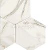 Calacatta Gold 6 inch Hexagon Mosaic Marble Tile in polished or honed finish