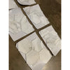 Calacatta gold 6 inch hexagon mosaic marble tile in white marble effect with a glossy polished finish