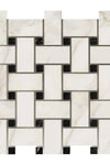 Calacatta Gold Basketweave Mosaic (w/Black-(LARGE)) Mosaic Marble Tile Polished or Honed