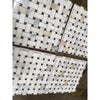 Calacatta Gold Basketweave mosaic marble tile in white with black, polished or honed