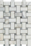 Calacatta Gold Basketweave Mosaic (w/Blue-Gray) Mosaic Marble Tile Polished or Honed
