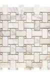 Calacatta Gold Basketweave Mosaic (w/Calacatta Gold) Mosaic Marble Tile Polished or Honed