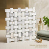 Calacatta gold basketweave mosaic marble tile in white and gray calacatta gold italian marble polished or honed finish