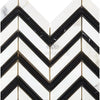 Calacatta Gold Chevron Large Mosaic Marble Tile with Black Polished or Honed Finish