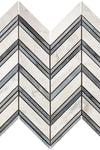 Calacatta Gold Chevron (LARGE) (w/Blue-Gray) Mosaic Marble Tile Polished or Honed