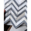 Calacatta Gold Chevron large mosaic marble tile with blue-gray polished finish