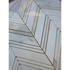 Calacatta Gold large chevron mosaic marble tile in polished white pattern