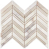 Calacatta Gold Chevron Mosaic Marble Tile in polished finish showcasing elegant patterns