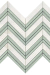 Calacatta Gold Chevron (LARGE) (w/Ming-Green) Mosaic Marble Tile Polished or Honed