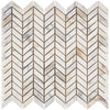 Calacatta Gold Chevron Mini Mosaic Marble Tile in polished and honed finish