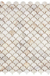Calacatta Gold Fan (Raindrop) Mosaic Marble Tile Polished or Honed